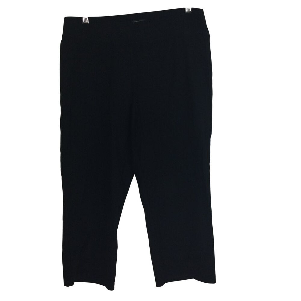 Eileen Fisher Womens Viscose Pull On Elastic Waist Ankle Crop Pants Black Size M